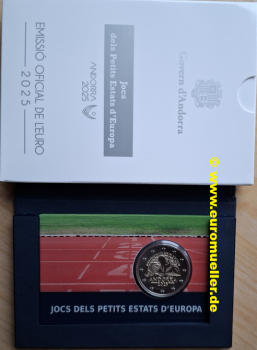 2 Euro Sondermünze Andorra 2025 Spiele PP in CC + Box